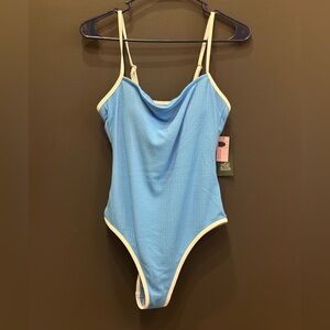 Wild Fable‎ | Blue and White Textured One Piece Swimsuit | Medium | NWT